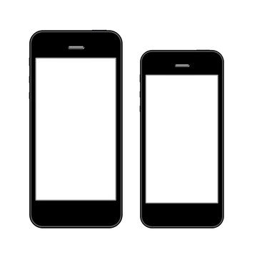 Black smart phones in two sizes
