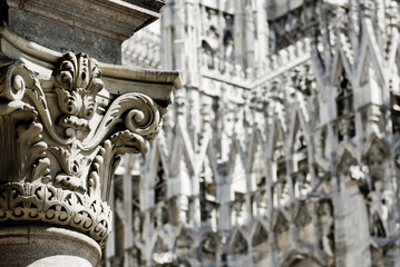 Architecture in Piazza Duomo , Milan