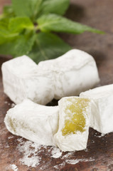 Lukum (Turkish Delight) with mint