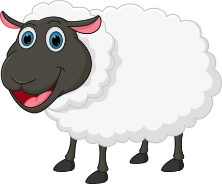 Happy sheep cartoon Stock Vector | Adobe Stock