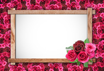 Group of Rose and wood frame