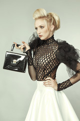 Blonde beauty posing in nice model