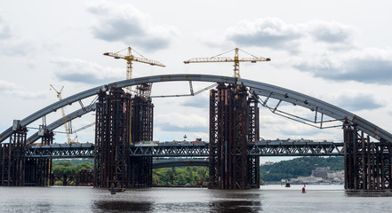 Construction of the new bridge across the Dnieper in Kyiv