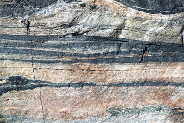 closeup of a stone with different horizontal layers