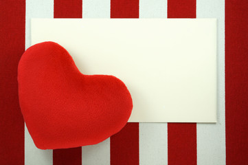 Valentines day background with heart and blank paper