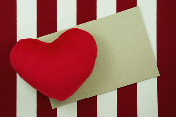 Valentines day background with heart and craft paper