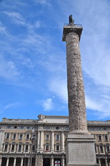 Fototapeta na wymiar Column of Marcus Aurelius on the Piazza Colonna in Rome