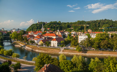 Panorama of Ljubljana, capital of Slovenia