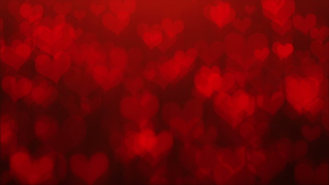 defocused abstract hearts background (looping)