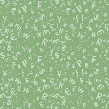 Currency symbols seamless pattern