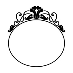 decorative round frame with floral pattern