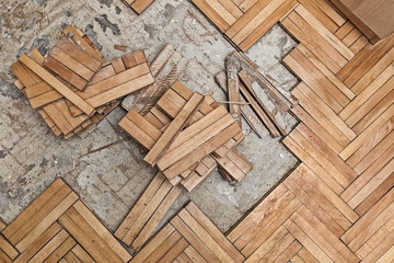 Damaged wooden floor