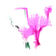 art Pink, green watercolor ink paint blob watercolour splash col