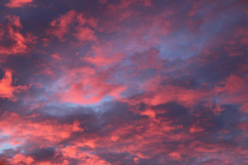 Beautiful sunrise sky with clouds.