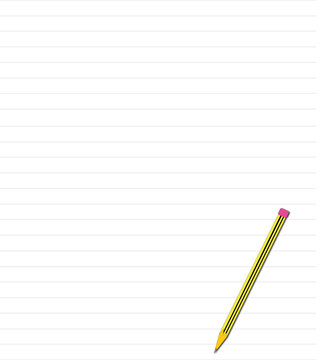 quaderno a righe con matita