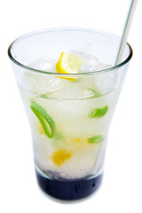 Drink with ice in a glass