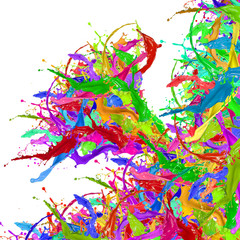 Colored splashes in abstract shape