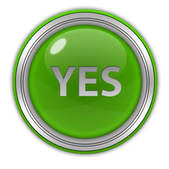 yes circular icon on white background