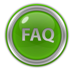 faq circular icon on white background