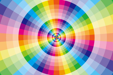 Obraz premium #Background #wallpaper #Vector #Illustration #design #free #free_size #charge_free #colorful #color rainbow,show business,entertainment 背景,素材,壁紙,虹,虹色,レインボー,七色,放射状,カラフル,放射,円,輪,丸,ワープ,空間,異次元,四次元,異空間,亜空間