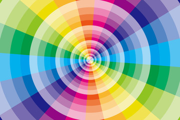 Obraz premium #Background #wallpaper #Vector #Illustration #design #free #free_size #charge_free #colorful #color rainbow,show business,entertainment 背景,素材,壁紙,虹,虹色,レインボー,七色,放射状,カラフル,放射,円,輪,丸,ワープ,空間,異次元,四次元,異空間,亜空間