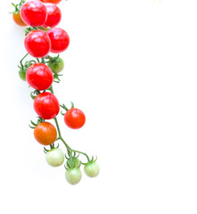 organic cherry tomatoes, isolated on white background