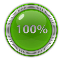 Hundred percent circular icon on white background