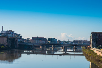 Obraz premium Ponte della Cittadella, lungarni di Pisa