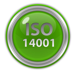 Iso 14001 circular icon on white background