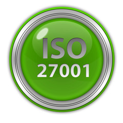 Iso 27001 circular icon on white background