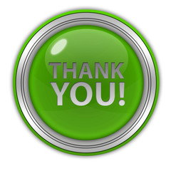 Thank you circular icon on white background