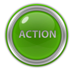 Action circular icon on white background
