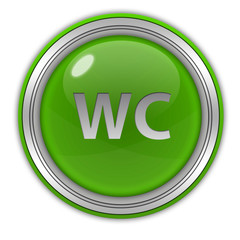 WC circular icon on white background