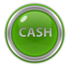 Cash circular icon on white background