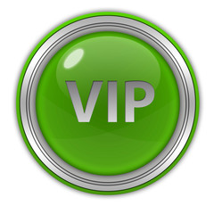 Vip circular icon on white background