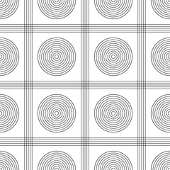 Simple seamless pattern with circles and lines
