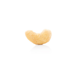 cashew with salt on white background