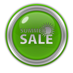 Summer sale circular icon on white background