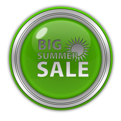 Summer sale circular icon on white background