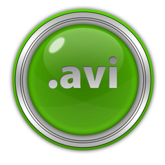 .avi circular icon on white background