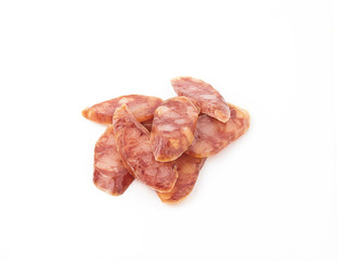 sausages on white background