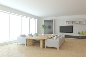white 3d interior design