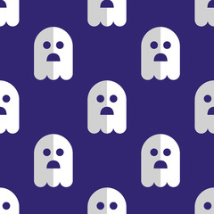 Obraz premium Seamless pattern white ghosts halloween background