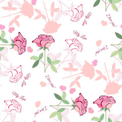 Seamless pattern with pink rose1-04