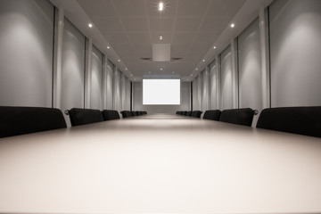 Empty meeting room ready for presentation