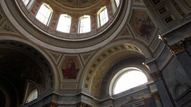 Interior of the hungarian Esztergom Basilica under the dome