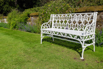 White benches in Palace Gardens