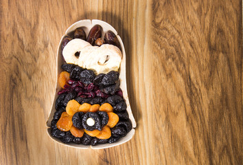 Bowl with dried fruit