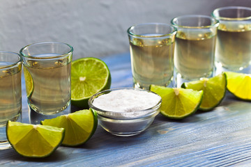 tequila with salt and lime