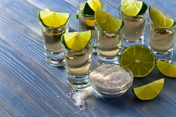 tequila with salt and lime